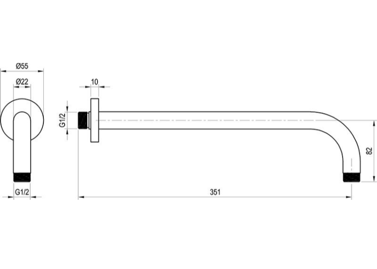 Кронштейн для верхнього душу боковий Ravak 702.20 X07P571