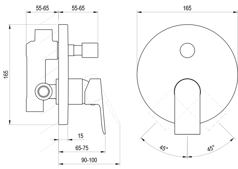 Смеситель скрытого монтажа Ravak Plan PN 061.00 с переключателем X070510