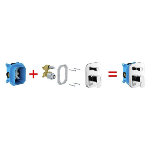 Смеситель скрытого монтажа Ravak 10* с переключателем для R-box TD 065.00, X070070