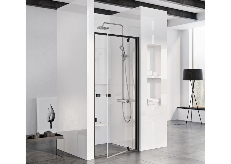 Душевые двери Ravak PIVOT PDOP1-90, черный + TRANSPARENT, 03G70300Z1