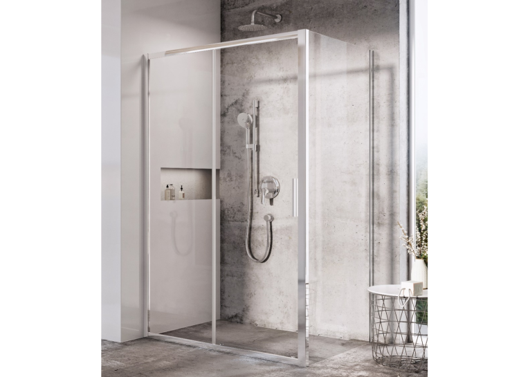 Стенка для душевой кабинки Ravak BLIX Slim BLSPS-80, полированный алюминий + TRANSPARENT, X9BM40C00Z1