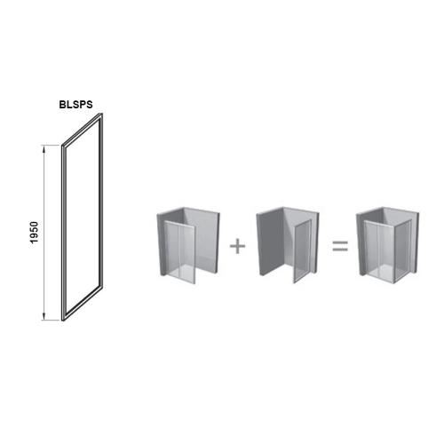 Стінка для душової кабінки Ravak BLIX Slim BLSPS-90, полірований алюміній + TRANSPARENT, X9BM70C00Z