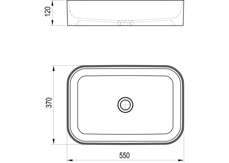  Умивальник Ravak Ceramic Slim R 550, XJX01155002