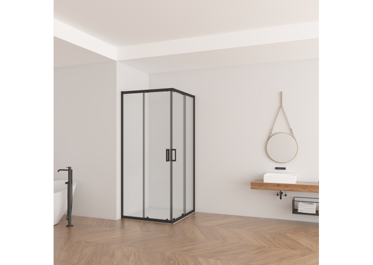 ᐉ Душевая кабина квадратная Ravak SLRV2-90 Transparent, чёрный матовый, безопасное стекло, RKUC500029