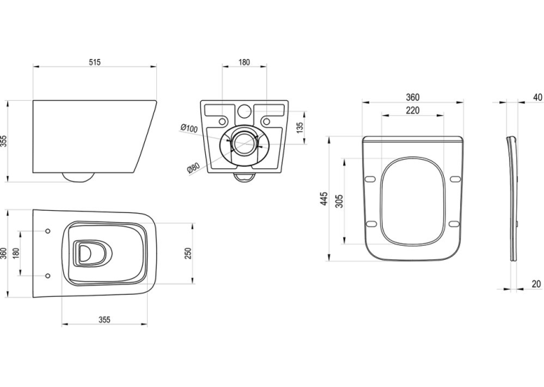  Підвісний унітаз Ravak WC Solar RimOff, білий, X01928