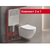 Комплект: Інсталяційна система RAVAK FrameCore Direct RKUC3000003 + Підвісний унітаз RAVAK WC CONCEPT OVAL RimOff білий із сидінням дюропласт soft-close, RKUM000009 (RKUSET8001)