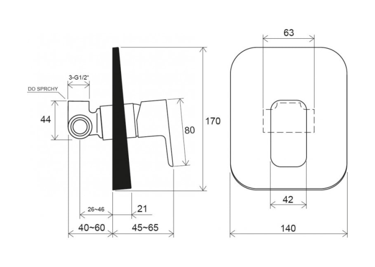 Смеситель скрытого монтажа Ravak 10° Free, x070135U