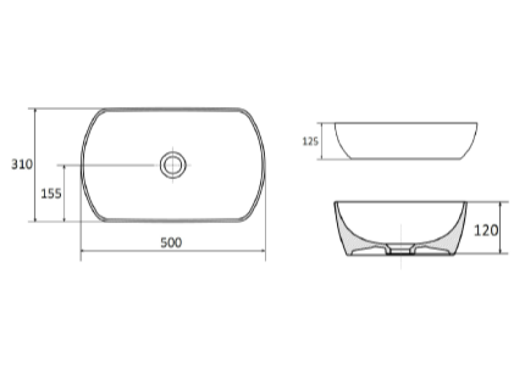 Умывальник Ravak Uni 500 O Slim GPX2240060
