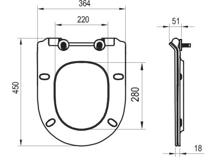 Сидіння для унітазу  Ravak WC Vita, дюропласт, мікроліфт, з кріпленням Slim, X01861