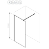 Нерухома стінка Ravak Walk-In Wall 120 + Тримач Walk In W SET-90 Wall/Corner чорний, безпечне скло, GW9WG0300Z1+GWD010003018
