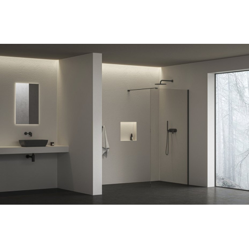 Неподвижная стенка Ravak Walk-In Air Wall 110 черный, безопасное стекло, GW9WD0300Z1C