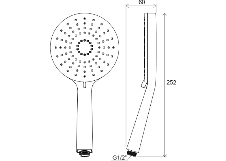  Душова лійка Flat XXL 3 функції, діаметр 140 мм, X07P344