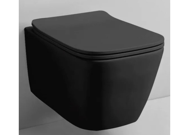Rostriks Uno Corta Black matte унітаз безободковий із сидінням дюропласт soft-close