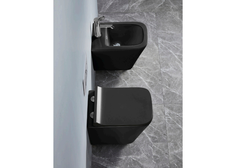 Rostriks Uno Corta Black matte унітаз безободковий із сидінням дюропласт soft-close