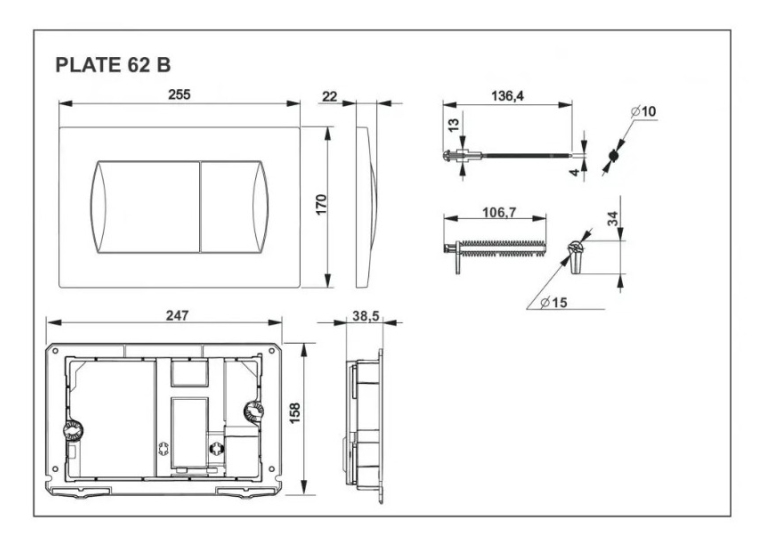 Інсталяція для унітаза Roca Active Frame з кнопкою A89P11001B