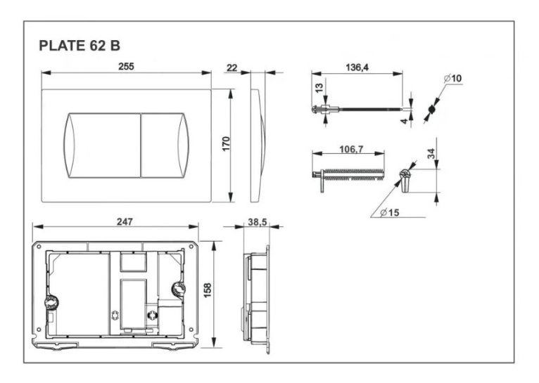 Інсталяція для унітаза Roca Active Frame з кнопкою A89P11001B