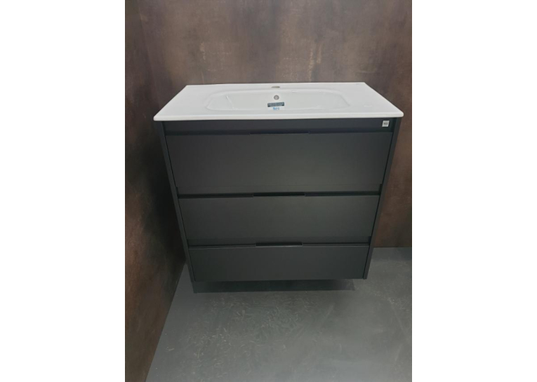  Комплект Roca Alpine Unik 80 см: тумба з умивальником, чорний матовий A852017532