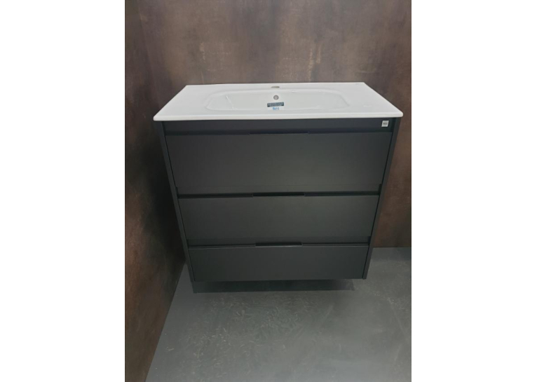  Комплект Roca Alpine Unik 80 см: тумба з умивальником, чорний матовий A852017532