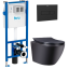 Комплект: Инсталляция Roca Duplo WC Nova Black matt (A89P420020) Roca + Унитаз Qtap Robin Rimless с крышкой (A89P420020+QT1333046ENRMB)