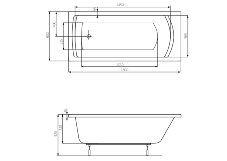 Ванна прямоугольная Roca Linea 180х80 A24T058000