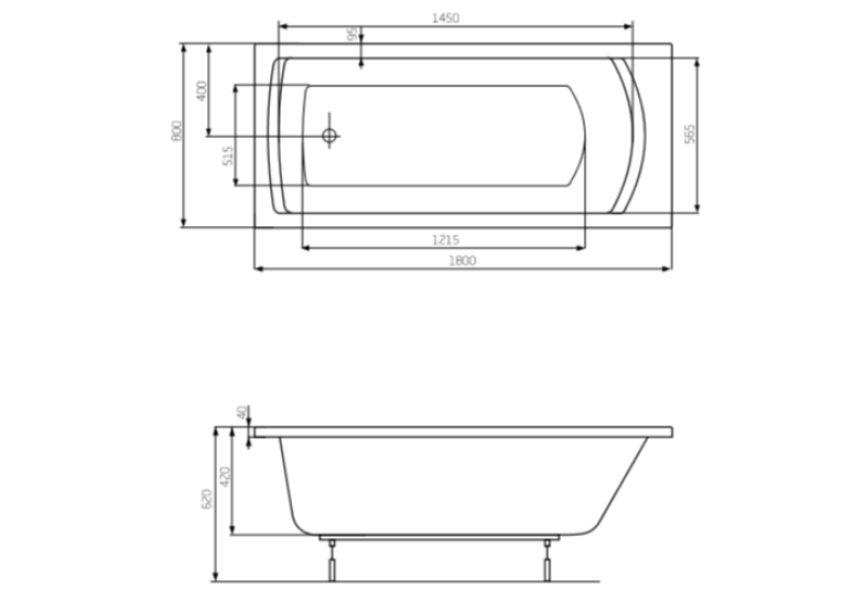 Ванна прямоугольная Roca Linea 180х80 A24T058000