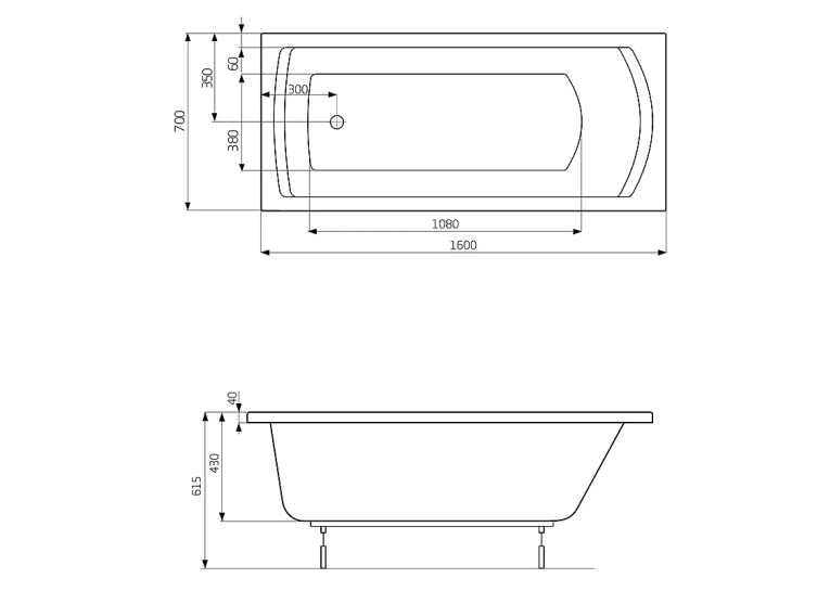 Ванна прямоугольная Roca Linea 160х70 A24T018000