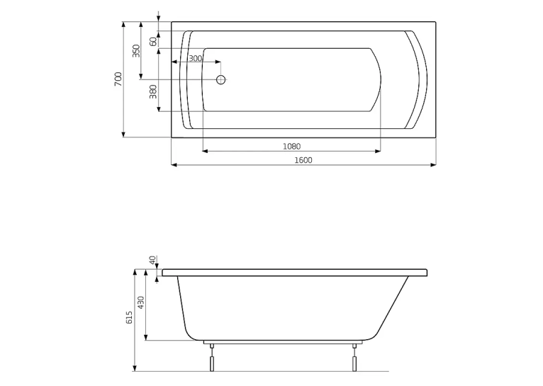 Ванна прямоугольная Roca Linea 160х70 A24T018000