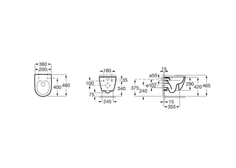 Унитаз подвесной с крышкой soft-close Roca Ona Rimless A34H689000