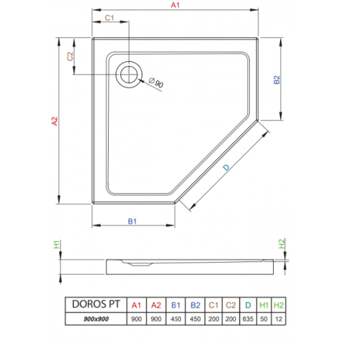 Душевой поддон RADAWAY Doros Plus PT, 80x80, SDRPT8080-01