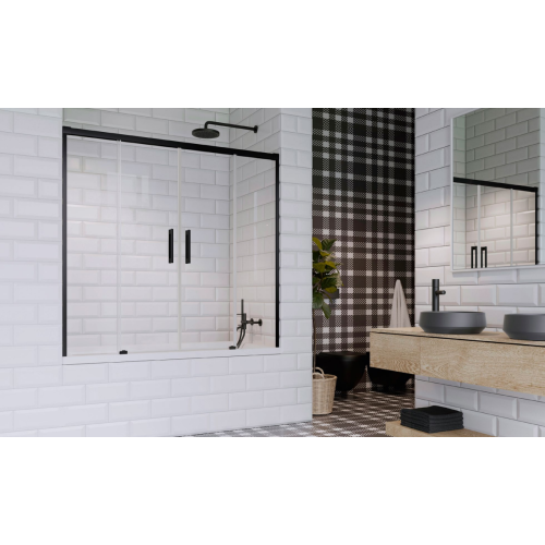 Шторка для ванны RADAWAY Idea Black PN DWD 140,  10004140-54-01