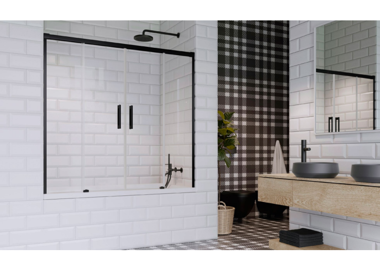 Шторка для ванни RADAWAY Idea Black PN DWD 140, 10004140-54-01
