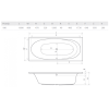 Ванна акриловая RADAWAY DIA 180х80 (WA1-05-180x080US) + ножки (NWE-68) + сифон R135L