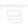 Ванна акрилова RADAWAY Tesalia 170x75 (WA1-06-170x075US) + ніжки (NWE-68) + сифон R135