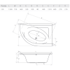 Ванна акриловая RADAWAY Mistra 150x100L (WA1-07-150x100LS) + ножки (68Р)