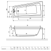 Ванна акрилова RADAWAY EVIA 150x80L (WA1-44-150х080L) + ніжки (NWA-62)