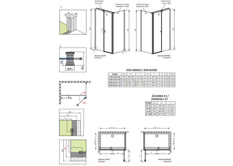Душевая кабина RADAWAY Eos II KDS (90x90) 3799481-01L + 3799411-01R