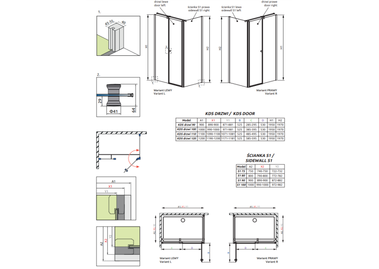 Душова кабіна RADAWAY Eos II KDS (100x100) 3799482-01L + 3799412-01R