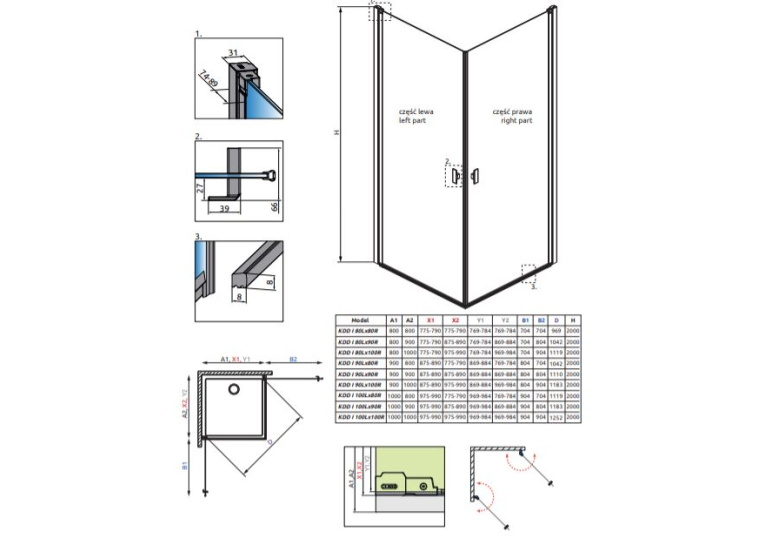 Душевая кабина RADAWAY Nes 8 KDD I (80x80) 10071080-01-01L + 10071080-01-01R