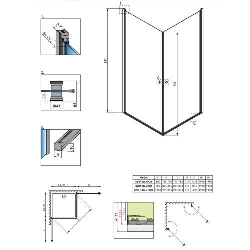 Душова кабіна RADAWAY Eos KDD (90x90) 37203-01-01N