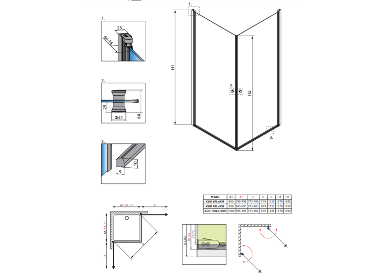 Душевая кабина RADAWAY Eos KDD (100x100) 37223-01-01N