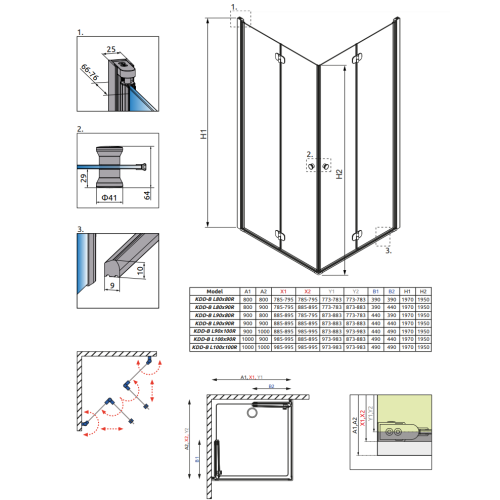 Душова кабіна RADAWAY Eos KDD B (100x100) 37323-01-12N