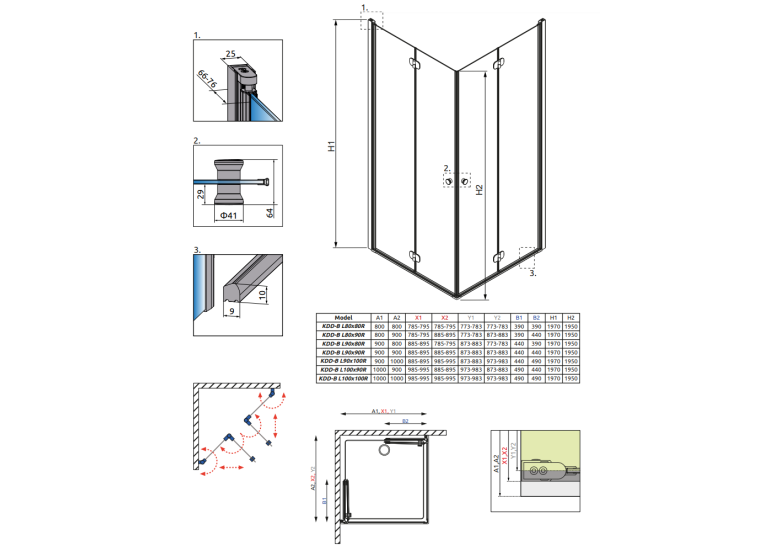 Душевая кабина RADAWAY Eos KDD B (90x90) 37303-01-01N