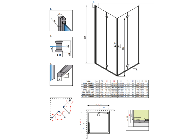 Душова кабіна RADAWAY Eos KDD B (80x80) без порога, 37313-01-01NB