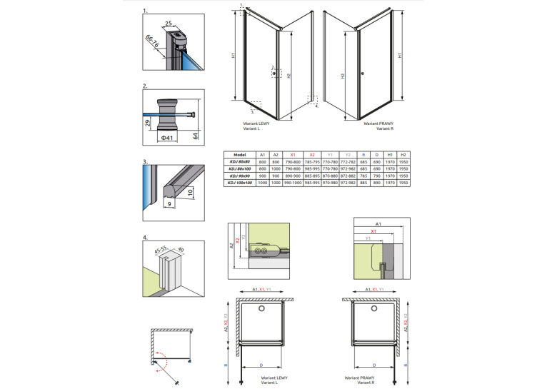 Душова кабіна RADAWAY Eos KDJ (80x80) 37513-01-01NL