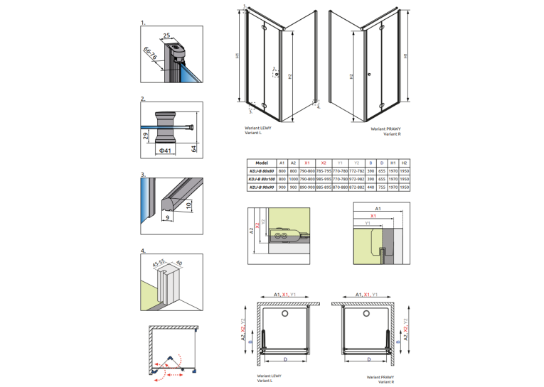 Душова кабіна RADAWAY Eos KDJ B (90x90) 37403-01-01NL