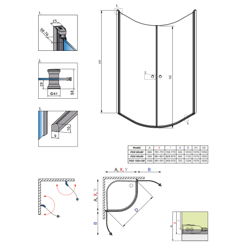 Душова кабіна RADAWAY Eos PDD (100x100) 37623-01-01N