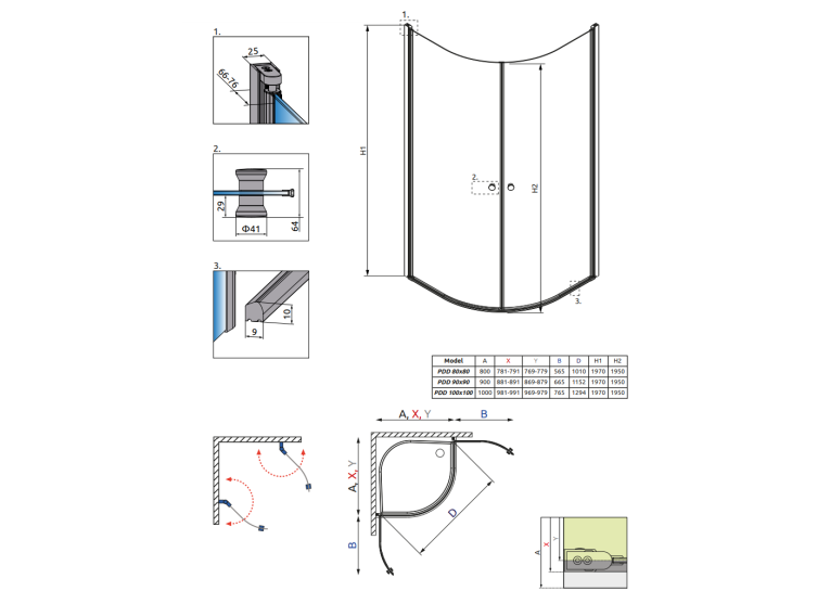 Душевая кабина RADAWAY Eos PDD (100x100) 37623-01-01N