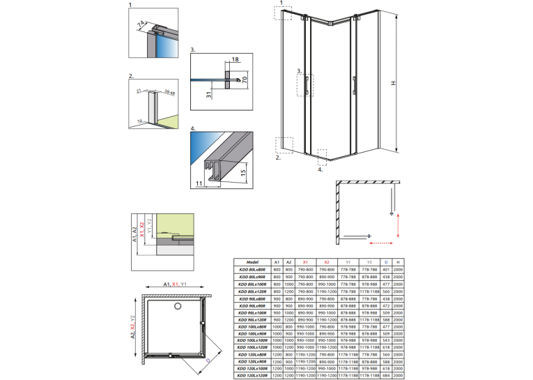 Душевая кабина RADAWAY Espera KDD (120/120) 380153-01L + 380153-01R