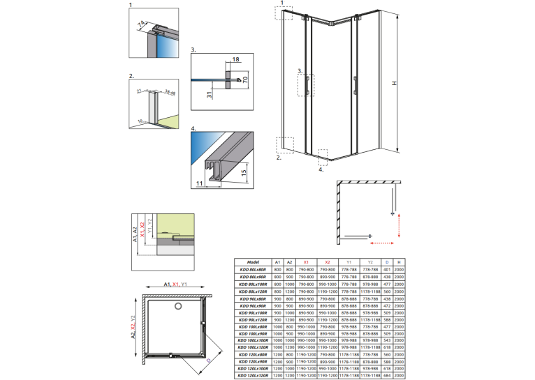 Душова кабіна RADAWAY Espera KDD (120/120) 380153-01L + 380153-01R