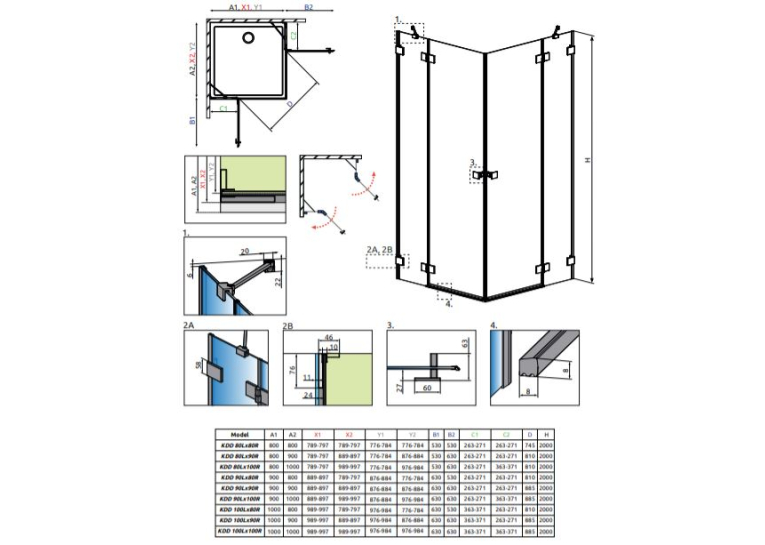 Душевая кабина RADAWAY Essenza Pro KDD (80/80) 10096080-01-01L + 10096080-01-01R